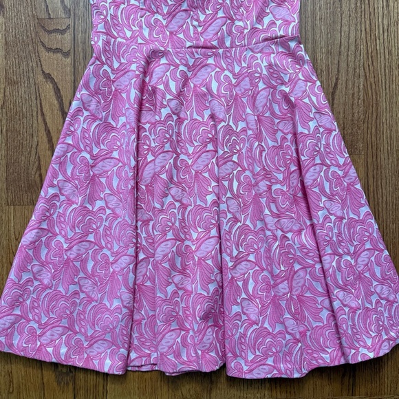 Anthropologie Maeve Claribel Jacquard Applique Barbiecore Dress Size 6 - Picture 7 of 16
